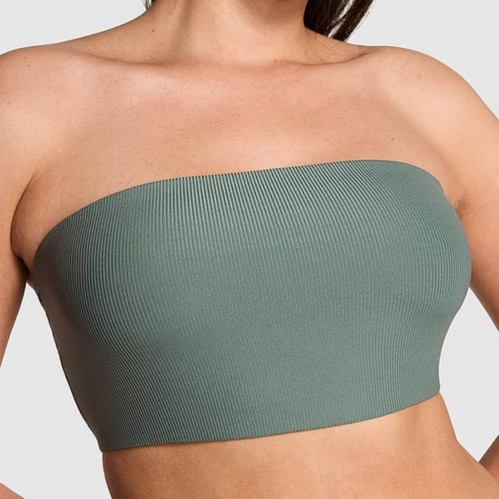 ⏰️NWOT: Victoria's Secret Pink Ribbed Stretch Bandeau Bra - XXL